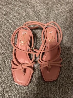 Sam Edelman Coral Knot-Front Lace-Up Sandals